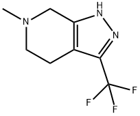 6-methyl-3-(trifluoromethyl)-4,5,6,7-tetrahydro-1H-pyrazolo[3,4-c]pyridine 结构式