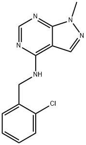 N-(2-chlorobenzyl)-1-methyl-1H-pyrazolo[3,4-d]pyrimidin-4-amine 结构式