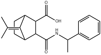 3-((1-phenylethyl)carbamoyl)-7-(propan-2-ylidene)bicyclo[2.2.1]heptane-2-carboxylic acid 结构式