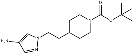 4-(2-(4-氨基-1H-吡唑-1-基)乙基)哌啶-1-甲酸叔丁酯 结构式