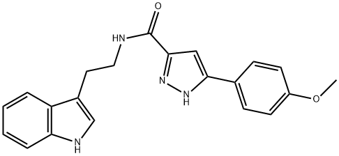 N-[2-(1H-indol-3-yl)ethyl]-3-(4-methoxyphenyl)-1H-pyrazole-5-carboxamide 结构式