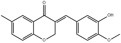 3-[1-(3-Hydroxy-4-methoxyphenyl)-meth-(E)-ylidene]-6-methyl-chroman-4-one 结构式