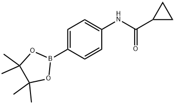 N-[4-(4,4,5,5-四甲基-1,3,2-二氧杂硼杂环戊烷-2-基)苯基]环丙烷甲酰胺 结构式
