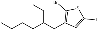 2-溴-3-(2-乙基己基)-5-碘噻吩 (含稳定剂铜屑) 结构式