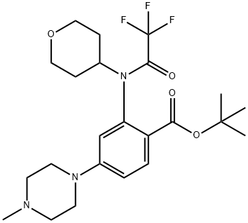 4-(4-METHYLPIPERAZIN-1-YL)-2-[(TETRAHYDROPYRAN-4-YL)(2,2,2-TRIFLUOROACETYL)AMINO]BENZOIC ACID TERT-BUTYL ESTER 结构式