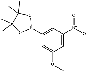 2-(3-甲氧基-5-硝基苯基)-4,4,5,5-四甲基-1,3,2-二氧硼烷 结构式