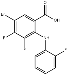 5-Bromo-3,4-difluoro-2-((2-fluorophenyl)amino)benzoic acid 结构式