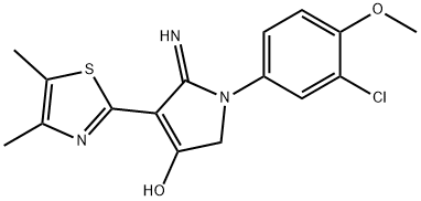 1-(3-chloro-4-methoxyphenyl)-4-(4,5-dimethylthiazol-2-yl)-5-imino-2,5-dihydro-1H-pyrrol-3-ol 结构式