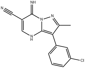 3-(3-chlorophenyl)-7-imino-2-methyl-4,7-dihydropyrazolo[1,5-a]pyrimidine-6-carbonitrile 结构式