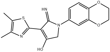 1-(2,3-dihydrobenzo[b][1,4]dioxin-6-yl)-4-(4,5-dimethylthiazol-2-yl)-5-imino-2,5-dihydro-1H-pyrrol-3-ol 结构式