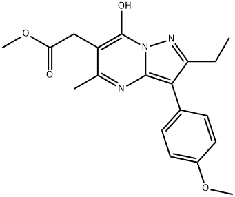 methyl 2-(2-ethyl-7-hydroxy-3-(4-methoxyphenyl)-5-methylpyrazolo[1,5-a]pyrimidin-6-yl)acetate 结构式