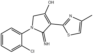 1-(2-chlorophenyl)-5-imino-4-(4-methylthiazol-2-yl)-2,5-dihydro-1H-pyrrol-3-ol 结构式