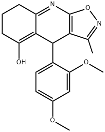 4-(2,4-dimethoxyphenyl)-3-methyl-4,6,7,8-tetrahydroisoxazolo[5,4-b]quinolin-5-ol 结构式