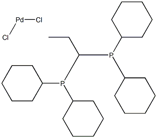 二氯[双(二环己基磷)丙烷]钯(II) 结构式