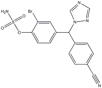 1-[(4-cyanophenyl)-(3-bromo-4-sulfamoyloxyphenyl)methyl]-1H-[1,2,4]triazole 结构式
