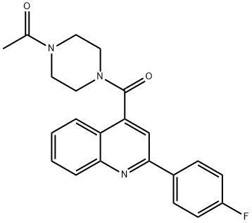 1-(4-{[2-(4-fluorophenyl)quinolin-4-yl]carbonyl}piperazin-1-yl)ethanone 结构式