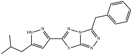 3-benzyl-6-(3-isobutyl-1H-pyrazol-5-yl)[1,2,4]triazolo[3,4-b][1,3,4]thiadiazole 结构式