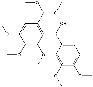 (6-(二甲氧基甲基)-2,3,4-三甲氧苯基)(3,4-二甲氧苯基)甲醇 结构式