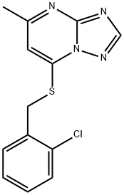 7-[(2-chlorobenzyl)sulfanyl]-5-methyl[1,2,4]triazolo[1,5-a]pyrimidine 结构式