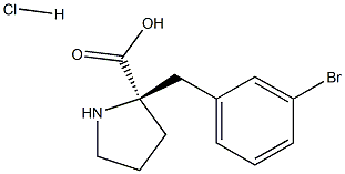(R)-2-(3-溴苄基)吡咯烷-2-羧酸盐酸盐 结构式