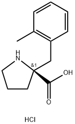 (S)-2-(2-甲基苄基)吡咯烷-2-羧酸盐酸盐 结构式