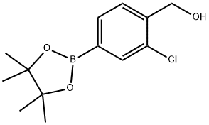 3-Chloro-4-(hydroxymethyl)phenylboronic acid pinacol ester 结构式