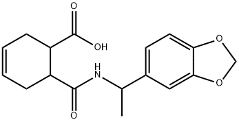 6-((1-(benzo[d][1,3]dioxol-5-yl)ethyl)carbamoyl)cyclohex-3-enecarboxylic acid 结构式