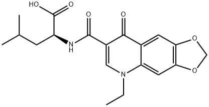 (2S)-2-[(5-ethyl-8-oxo-[1,3]dioxolo[4,5-g]quinoline-7-carbonyl)amino]-4-methyl-pentanoic acid 结构式