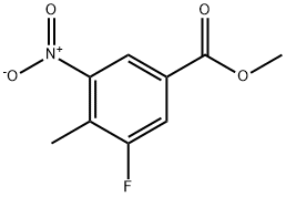 3-氟-4-甲基-5-硝基苯甲酸甲酯 结构式