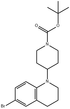 tert-Butyl 4-(6-bromo-3,4-dihydroquinolin-1(2H)-yl)piperidine-1-carboxylate 结构式