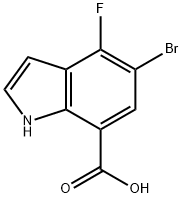 5-bromo-4-fluoro-1H-indole-7-carboxylic acid 结构式