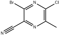 3-溴-5-氯-6-甲基吡嗪-2-腈 结构式