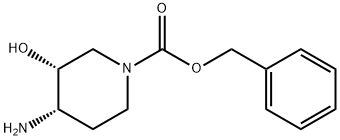 (3R,4S)-4-氨基-3-羟基哌啶-1-羧酸苄酯 结构式