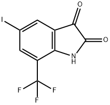 5-碘-7-(三氟甲基)二氢吲哚-2,3-二酮 结构式