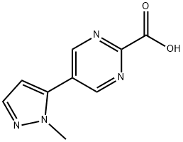5-(1-methyl-1H-pyrazol-5-yl)-2-Pyrimidinecarboxylic acid 结构式