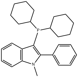 3-(dicyclohexylphosphino)-1-methyl-2-phenyl-1H-indole 结构式