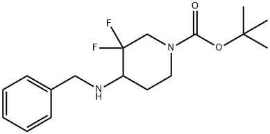 tert-Butyl 4-(benzylamino)-3,3-difluoropiperidine-1-carboxylate 结构式
