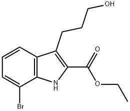 7-溴-3-(3-羟丙基)-1H-吲哚-2-羧酸乙酯 结构式