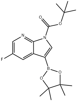 TERT-BUTYL5-FLUORO-3-(4,4,5,5-TETRAMETHYL-1,3,2-DIOXABOROLAN-2-YL)-1H-PYRROLO[2,3-B]PYRIDINE-1-CARBOXYLATE 结构式