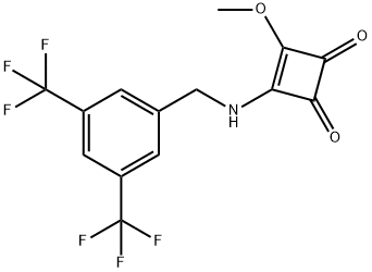 3-[[[3,5-双(三氟甲基)苯基]甲基]氨基]-4-甲氧基-3-环丁烯-1,2-二酮 结构式
