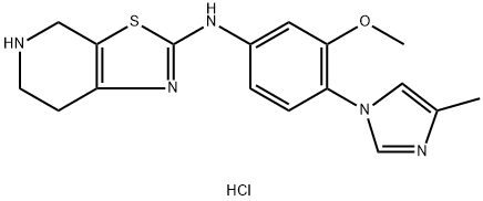 N-(3-Methoxy-4-(4-methyl-1H-imidazol-1-yl)phenyl)-4,5,6,7-tetrahydrothiazolo[5,4-c]pyridin-2-amine trihydrochloride 结构式