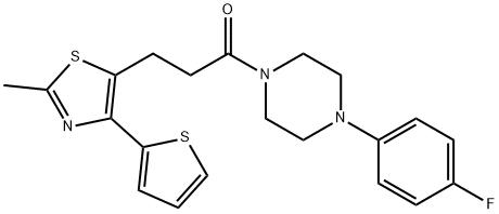 1-[4-(4-fluorophenyl)piperazin-1-yl]-3-[2-methyl-4-(thiophen-2-yl)-1,3-thiazol-5-yl]propan-1-one 结构式