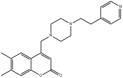6,7-dimethyl-4-({4-[2-(pyridin-4-yl)ethyl]piperazin-1-yl}methyl)-2H-chromen-2-one 结构式