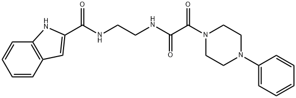 N-(2-{[oxo(4-phenylpiperazin-1-yl)acetyl]amino}ethyl)-1H-indole-2-carboxamide 结构式