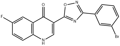 3-(3-(3-bromophenyl)-1,2,4-oxadiazol-5-yl)-6-fluoroquinolin-4(1H)-one 结构式