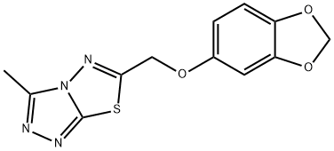 1,3-benzodioxol-5-yl (3-methyl[1,2,4]triazolo[3,4-b][1,3,4]thiadiazol-6-yl)methyl ether 结构式
