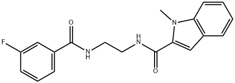 N-(2-{[(3-fluorophenyl)carbonyl]amino}ethyl)-1-methyl-1H-indole-2-carboxamide 结构式
