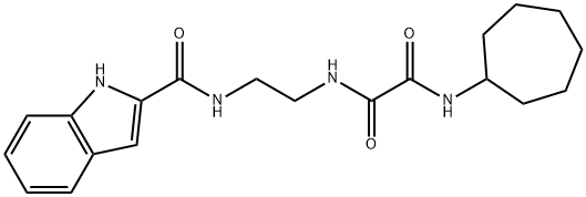 N-cycloheptyl-N'-{2-[(1H-indol-2-ylcarbonyl)amino]ethyl}ethanediamide 结构式