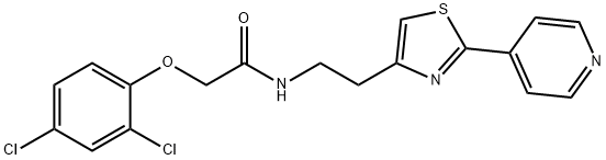 2-(2,4-dichlorophenoxy)-N-{2-[2-(pyridin-4-yl)-1,3-thiazol-4-yl]ethyl}acetamide 结构式