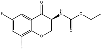 (S)-乙基 (6,8-二氟-4-氧亚基色烷-3-基)氨基甲酯 结构式